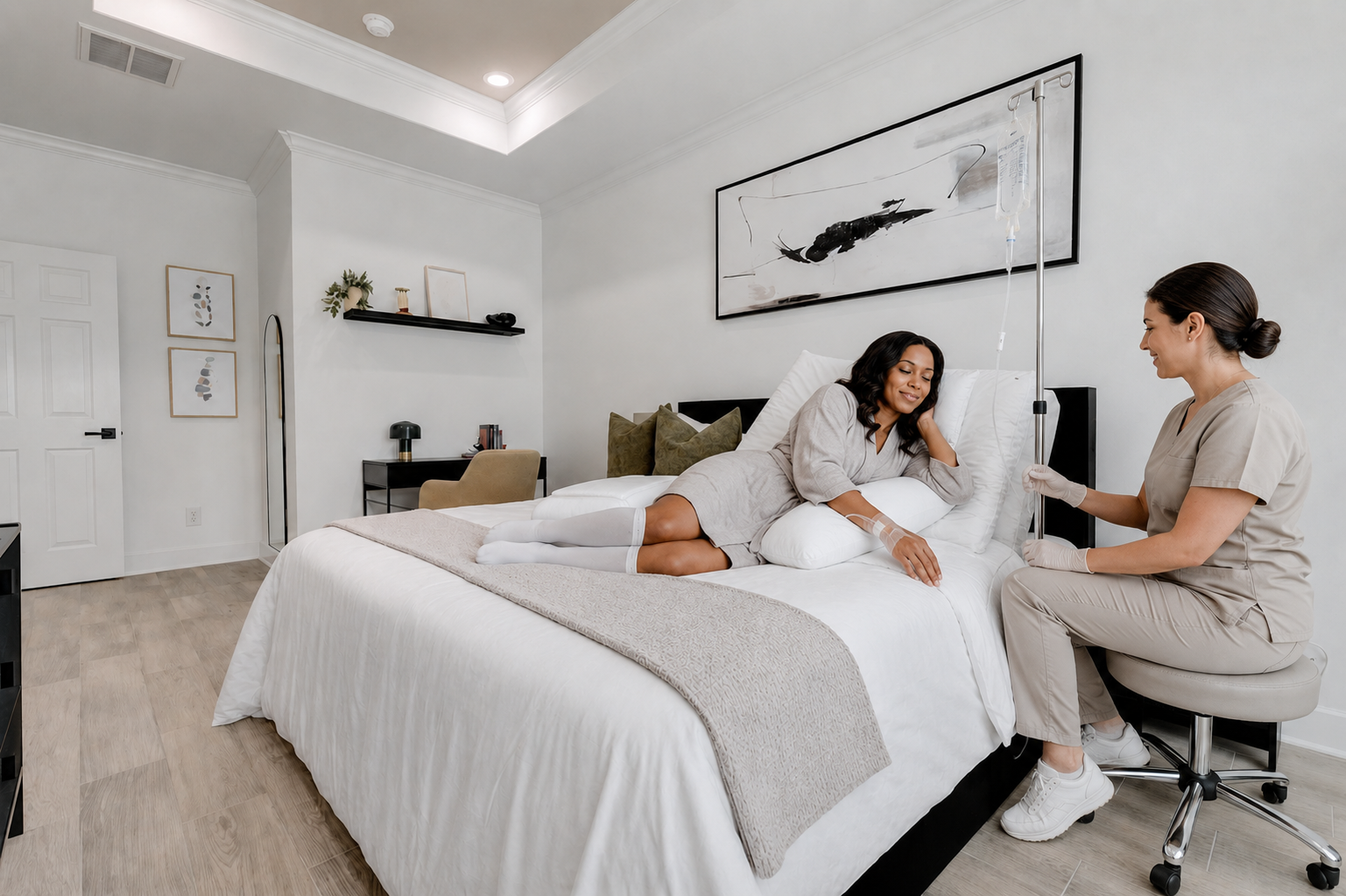 A Magnolia guest receiving attentive bedside support